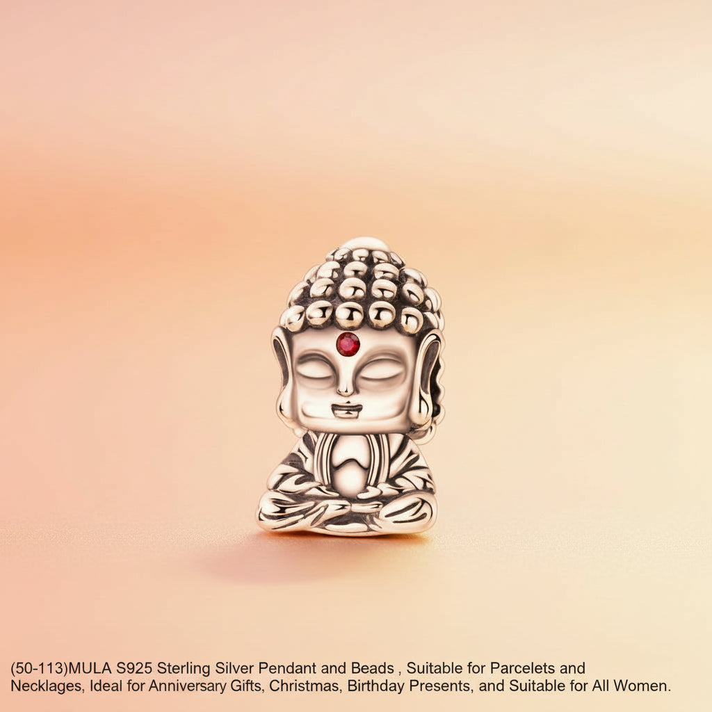 (50-113)MULA S925 Sterling Silver Pendant and Beads , Suitable for Pandora Bracelets and Necklaces, Ideal for Anniversary Gifts, Christmas, Birthday Presents, and Suitable for All Women.
