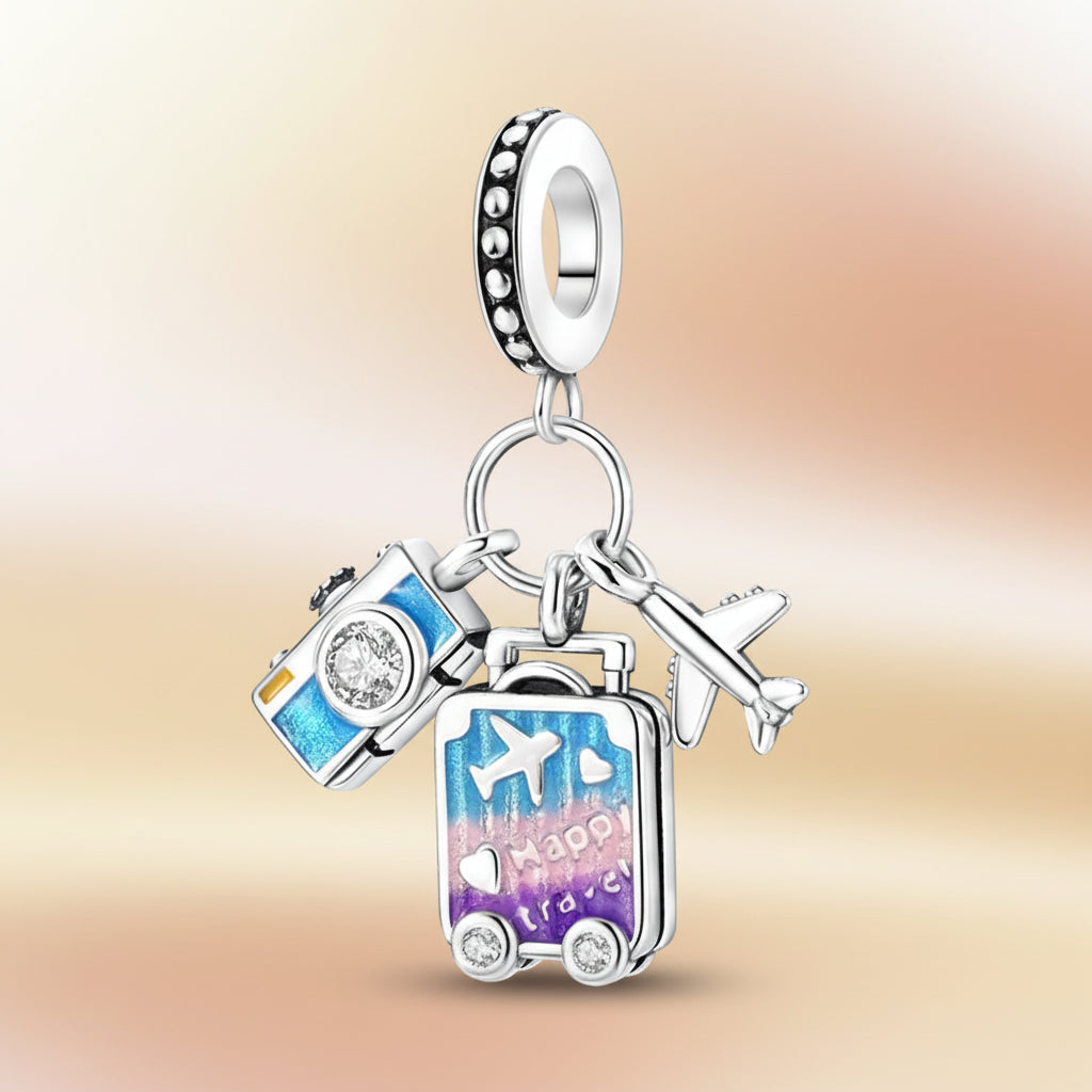 (50-113)MULA S925 Sterling Silver Pendant and Beads , Suitable for Pandora Bracelets and Necklaces, Ideal for Anniversary Gifts, Christmas, Birthday Presents, and Suitable for All Women.