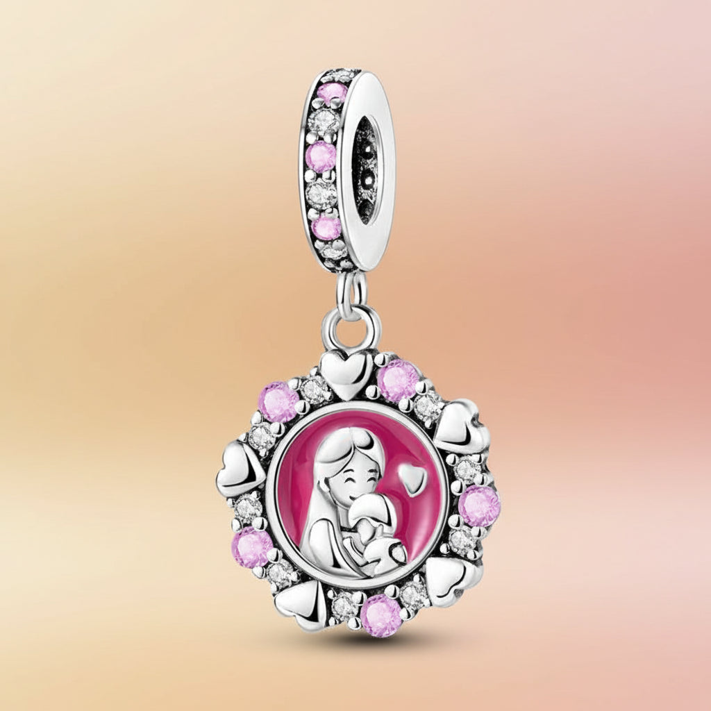 (50-113)MULA S925 Sterling Silver Pendant and Beads , Suitable for Pandora Bracelets and Necklaces, Ideal for Anniversary Gifts, Christmas, Birthday Presents, and Suitable for All Women.