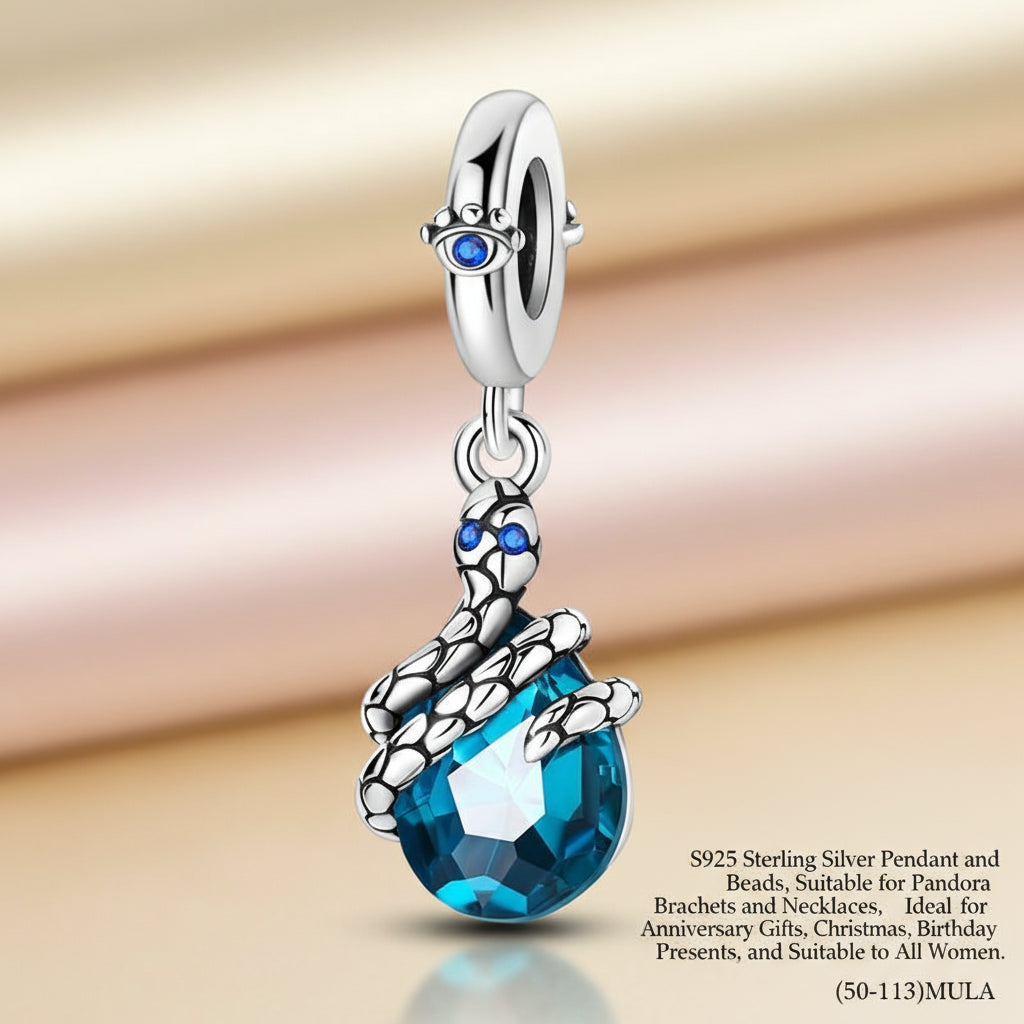 (50-113)MULA S925 Sterling Silver Pendant and Beads , Suitable for Pandora Bracelets and Necklaces, Ideal for Anniversary Gifts, Christmas, Birthday Presents, and Suitable for All Women.