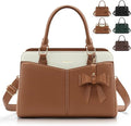 RAINSMORE Women's Structured Satchel Purse with Bowknot