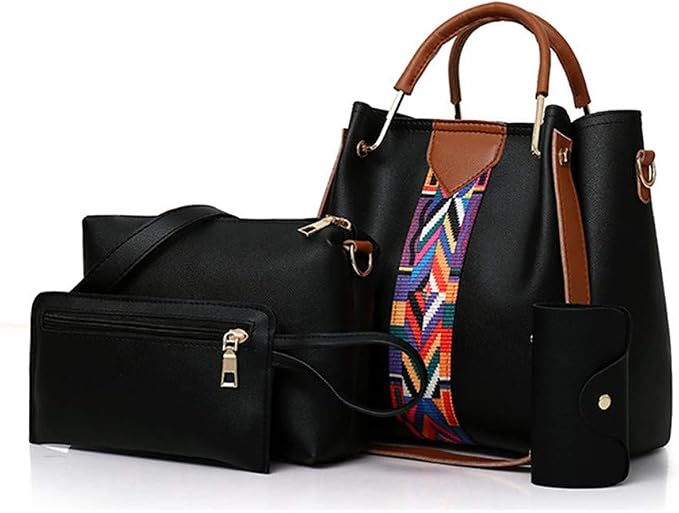 Women's 4-in-1 Soft PU Leather Handbag Set